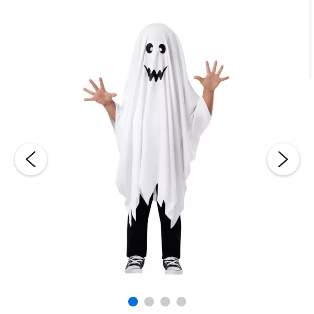 Spirit Kids Ghost Poncho Costume - White 3T-4T
